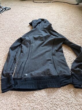 lululemon athletica gray hooded zip sweatshirt